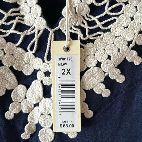 NEW Max Studio Navy Blue Tank Top - Picture 2 of 5